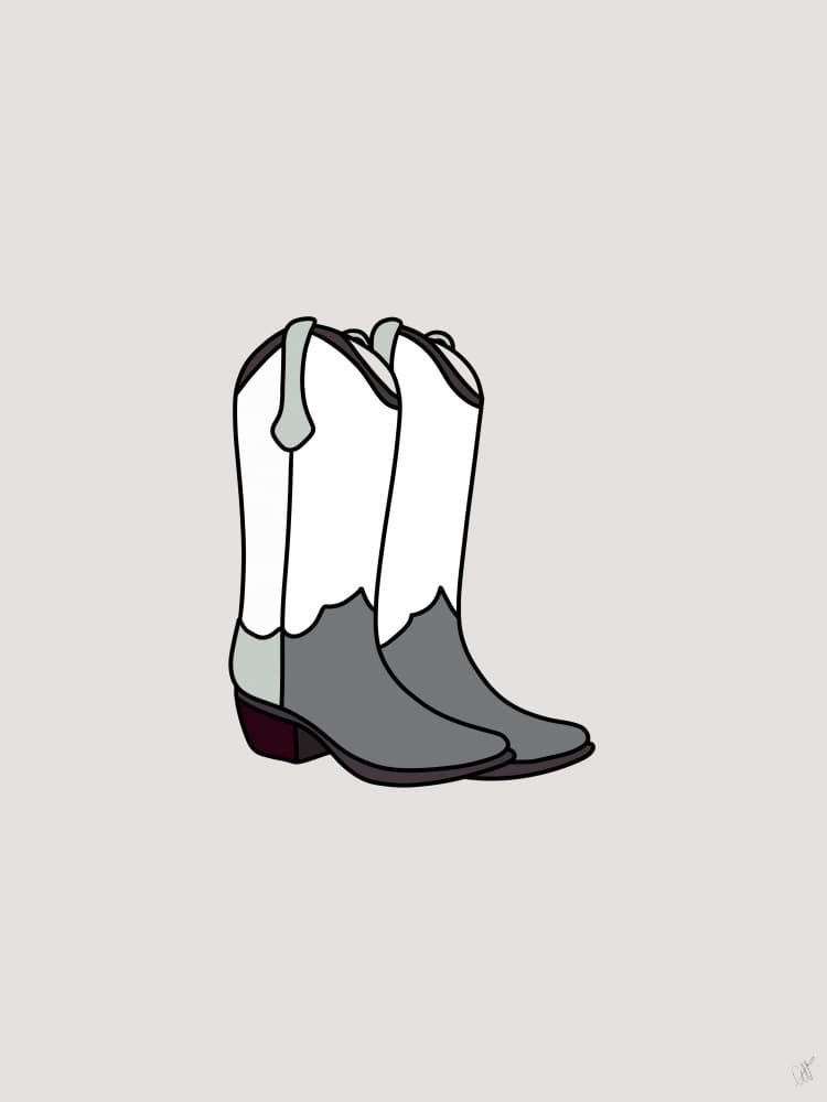 Classic Western Boots by Anne-Marie Volfova — canvas wall art