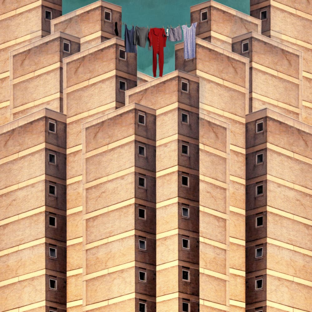 High Rise Laundry by Marja van den Hurk — canvas wall art