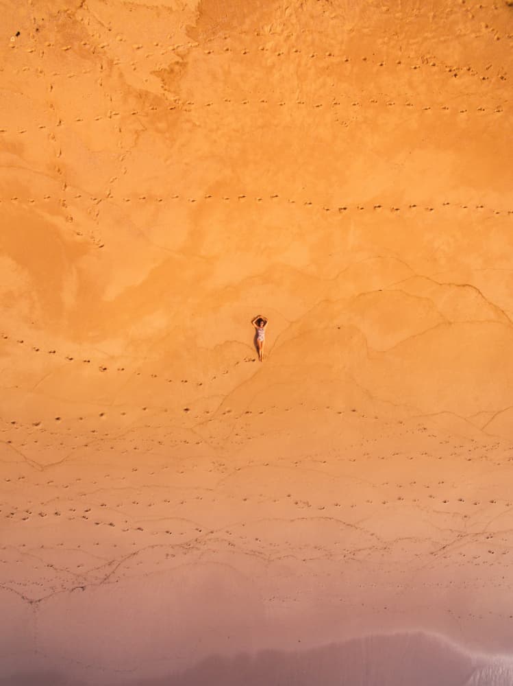 Solitude on Orange Sand by Javier Pardina — canvas wall art