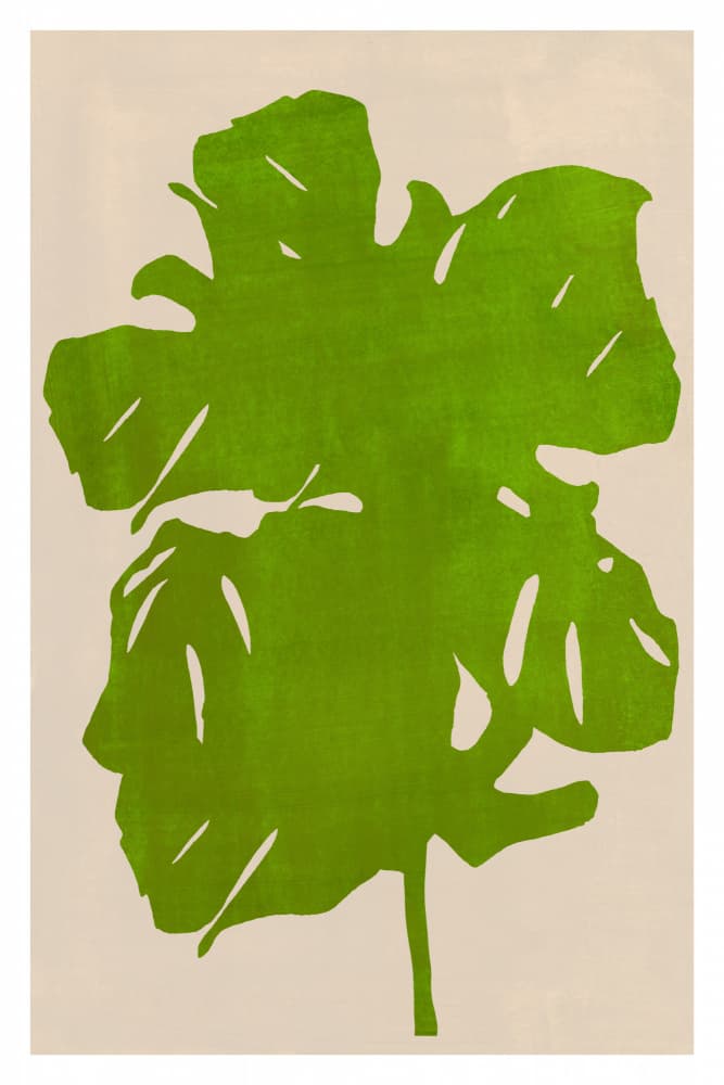 Green Monstera Silhouette by cartissi — canvas wall art