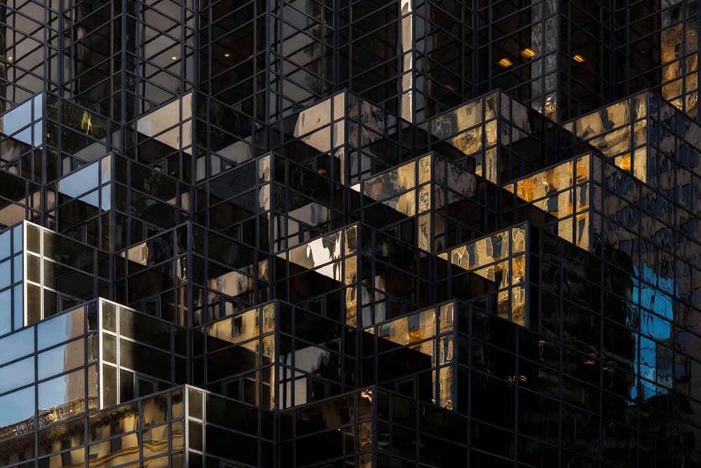 Geometric City Reflections by Linda Wride — canvas wall art