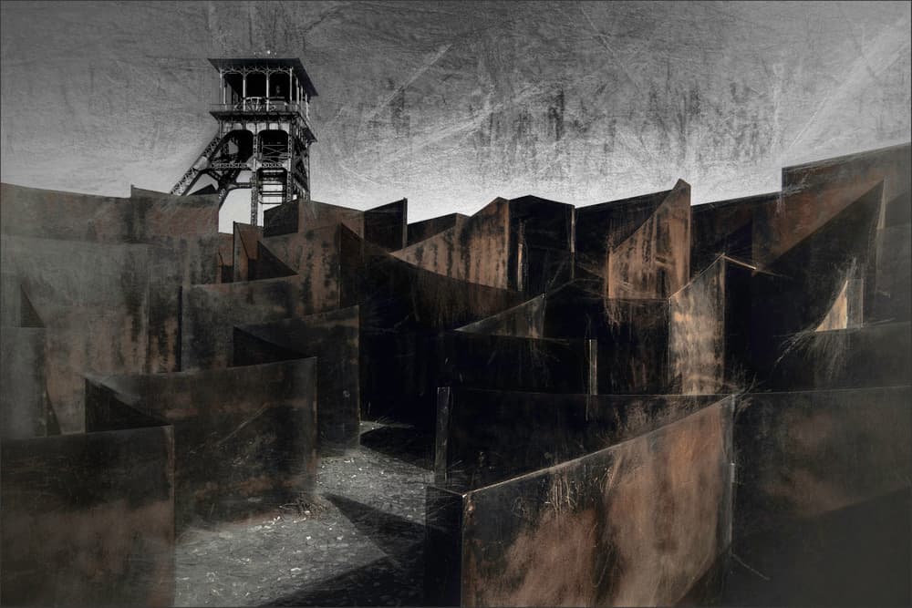 Rusty Mine Maze by Gilbert Claes — canvas wall art