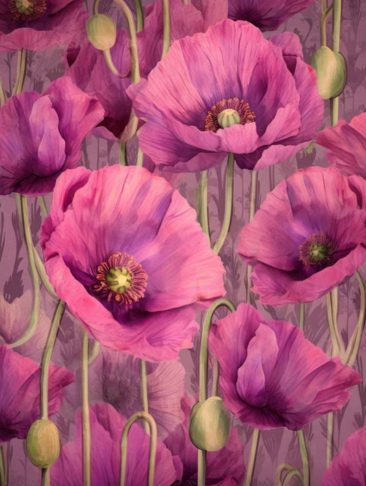Poppies 17 by Bilge Paksoylu — canvas wall art