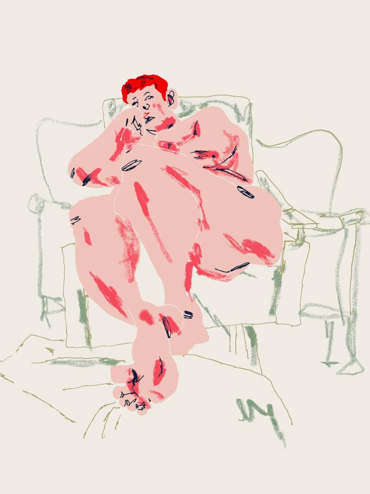 Contemplative Redhead Nude by Francesco Gulina — canvas wall art