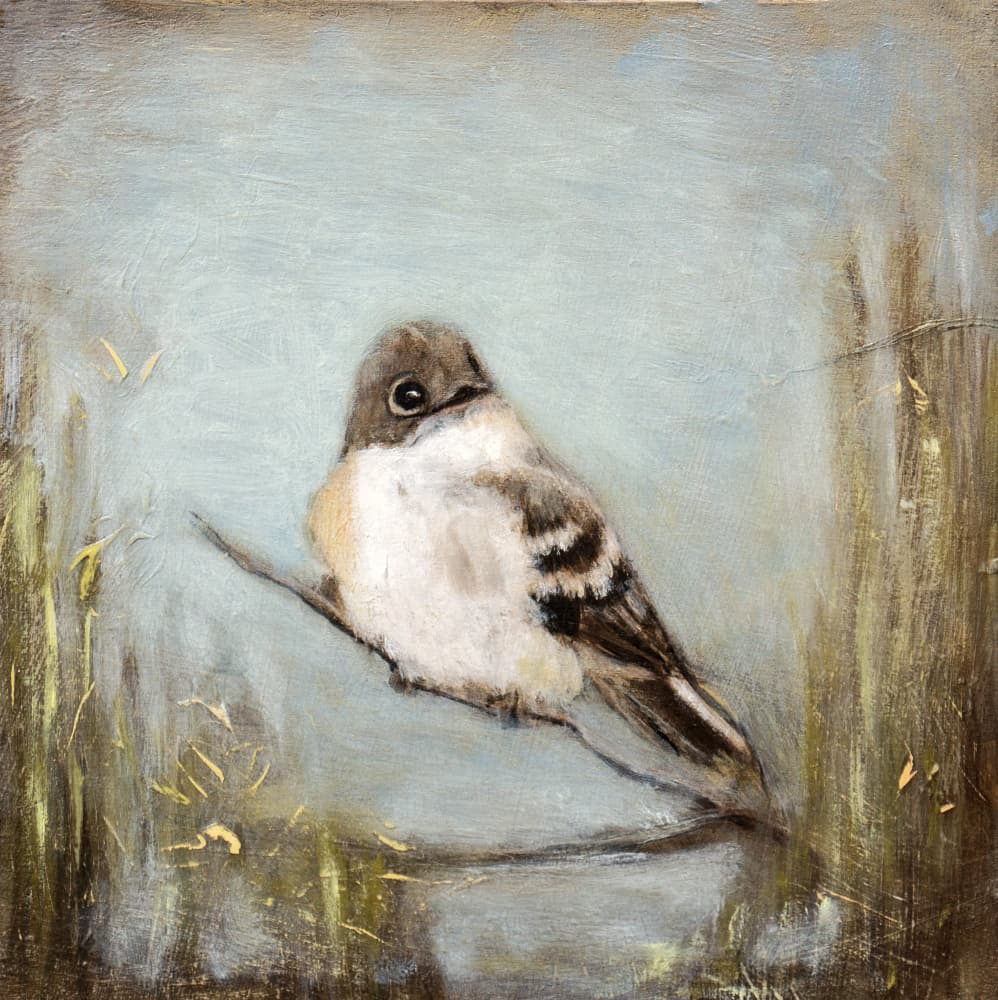 Quiet Bird on Branch by Claire Lerner — canvas wall art