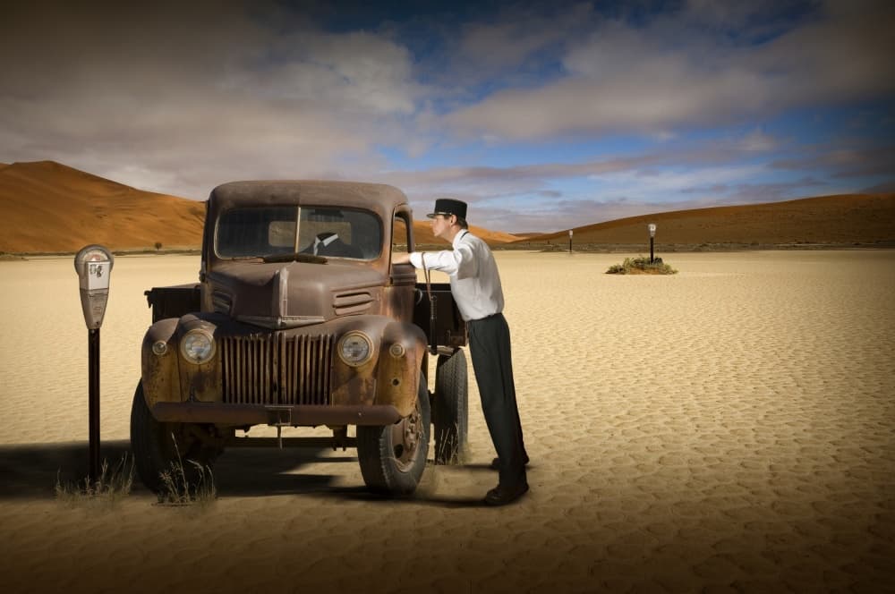 Desert Parking Attendant by Christine von Diepenbroek — canvas wall art