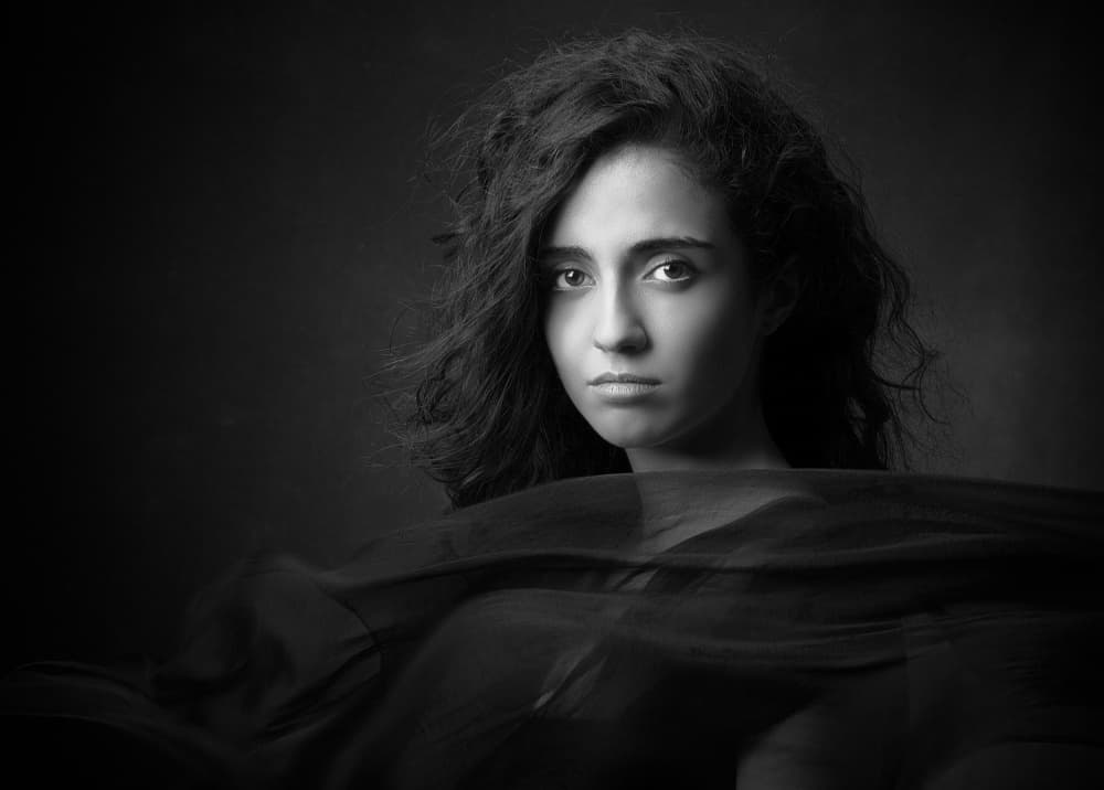 Elegant Dark Portrait by Mehdi Mokhtari — canvas wall art