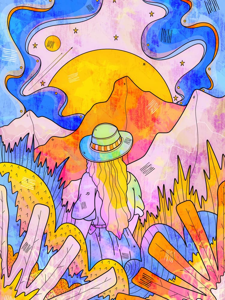 Colorful Mountain Journey by Stephen Wade — canvas wall art