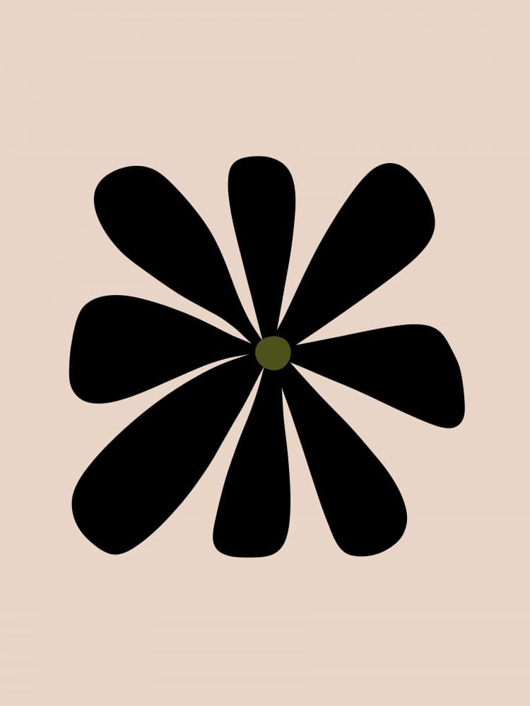 Black Retro Bloom by Galaxy Eyes — canvas wall art