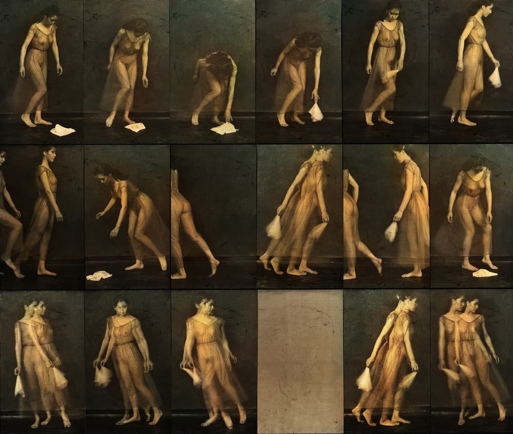 The correspondence of a photographer playing with Muybridge by Fuyuki Hattori — canvas wall art