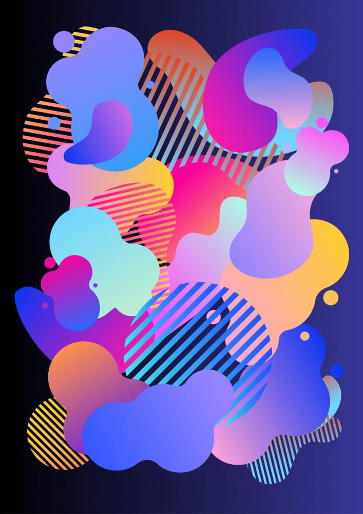 Vibrant Abstract Shapes by RS LAB STUDIO — canvas wall art