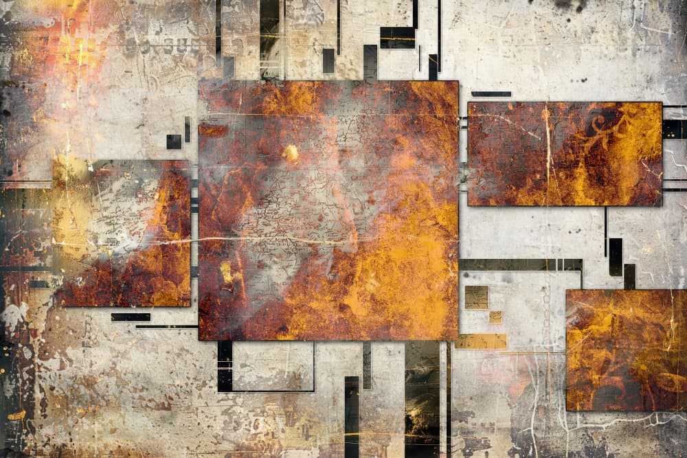 Distressed Metal Abstract by Rafal Kulik — canvas wall art
