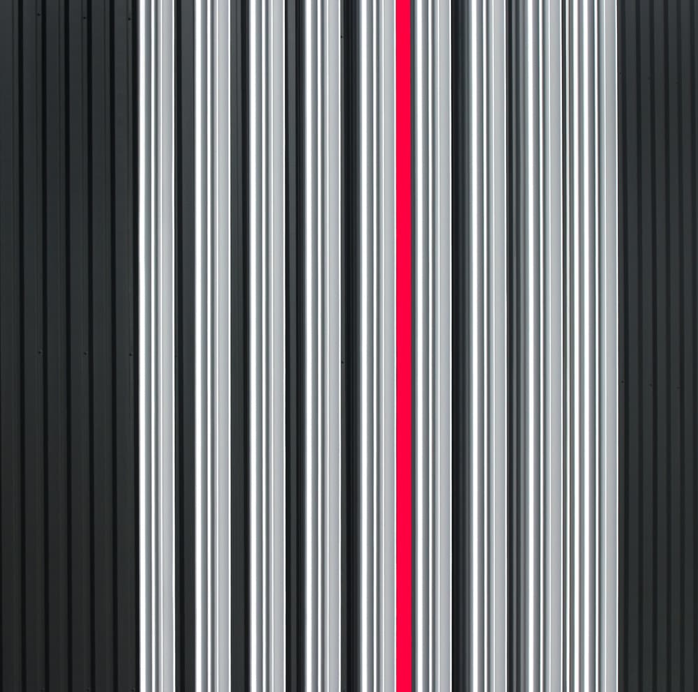 Red Line Metal Pattern by Hans-Wolfgang Hawerkamp — canvas wall art