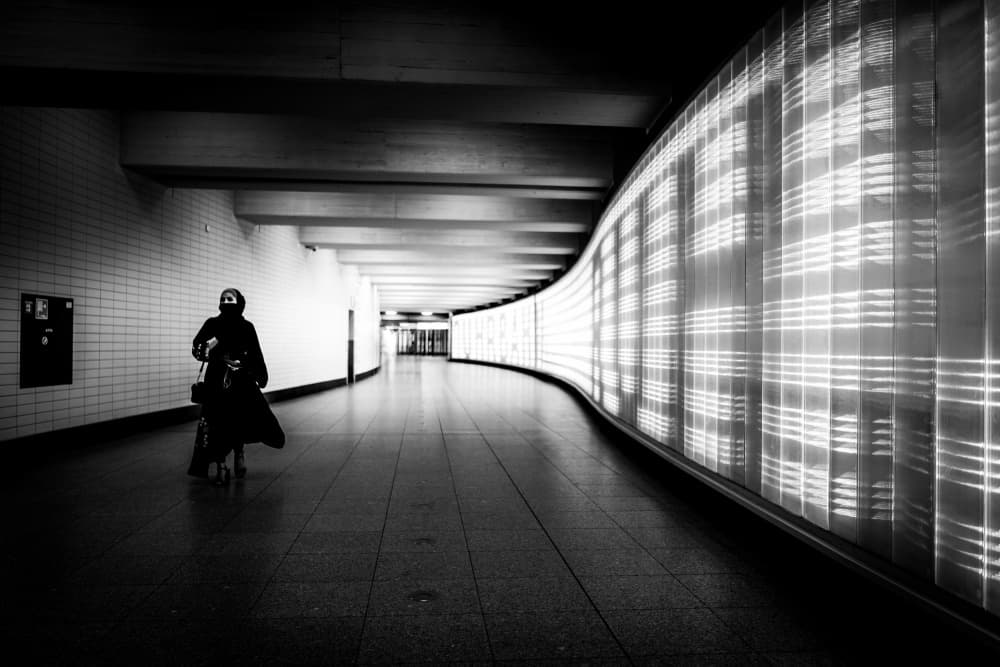 Curved Subway Light by Adam Dauria ☂ — canvas wall art