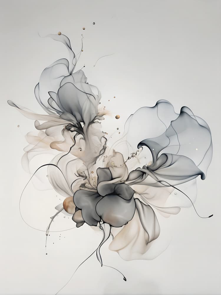Fluid Floral Grace by Miguel Bruzual — canvas wall art