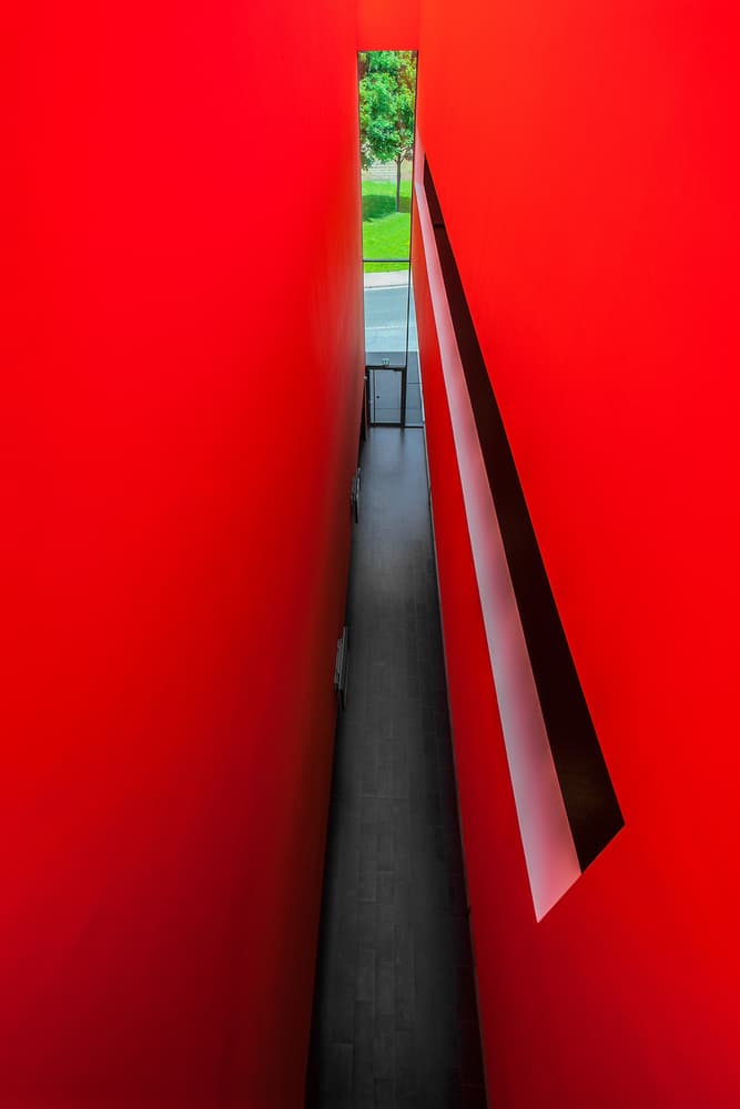 Red Walls Deep Perspective by Rolf Endermann — canvas wall art