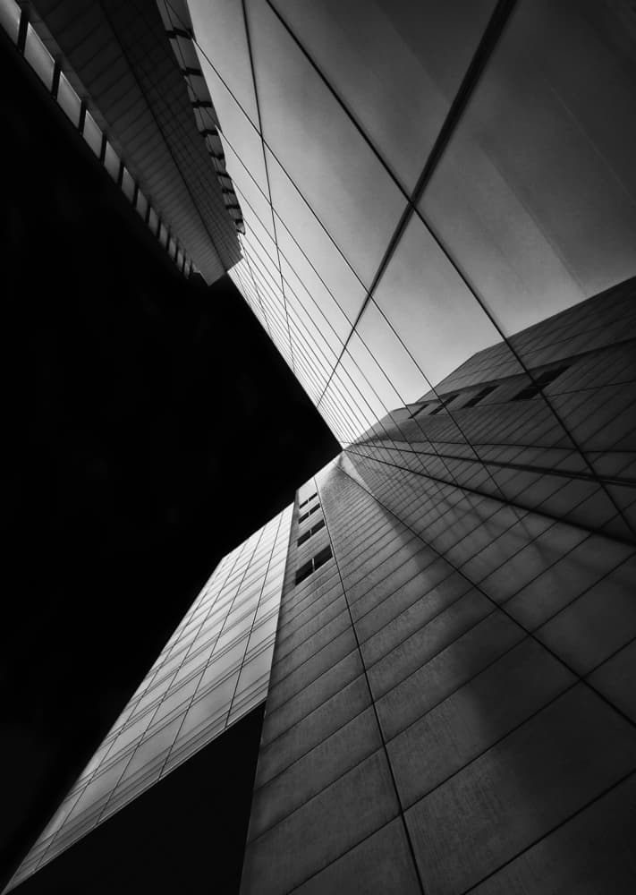 Upward Skyscraper Geometry by Yvette Depaepe — canvas wall art