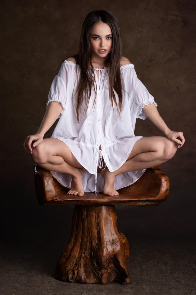 Graceful Woman On Stool by Jan Slotboom — canvas wall art