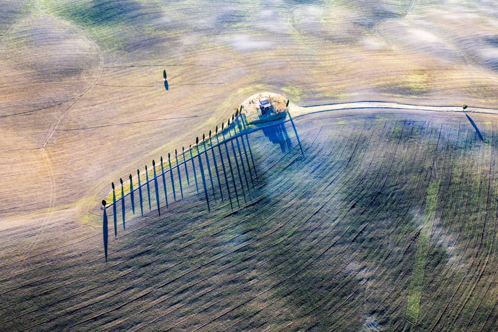 Long Shadows Country Road by Joško Šimic — canvas wall art