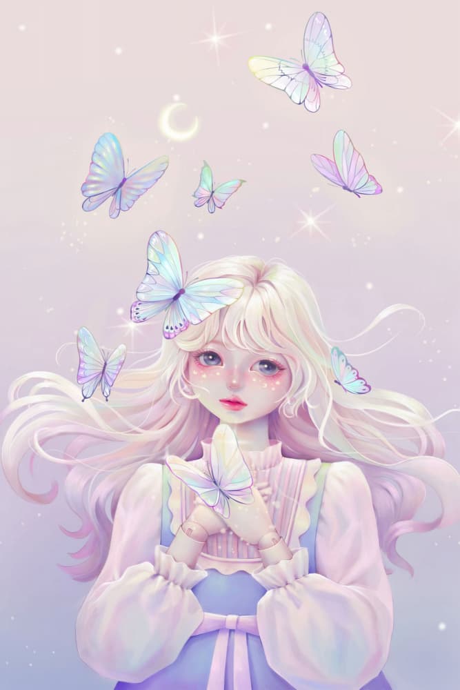 Dreamy Butterfly Girl by Xuan Thai — canvas wall art