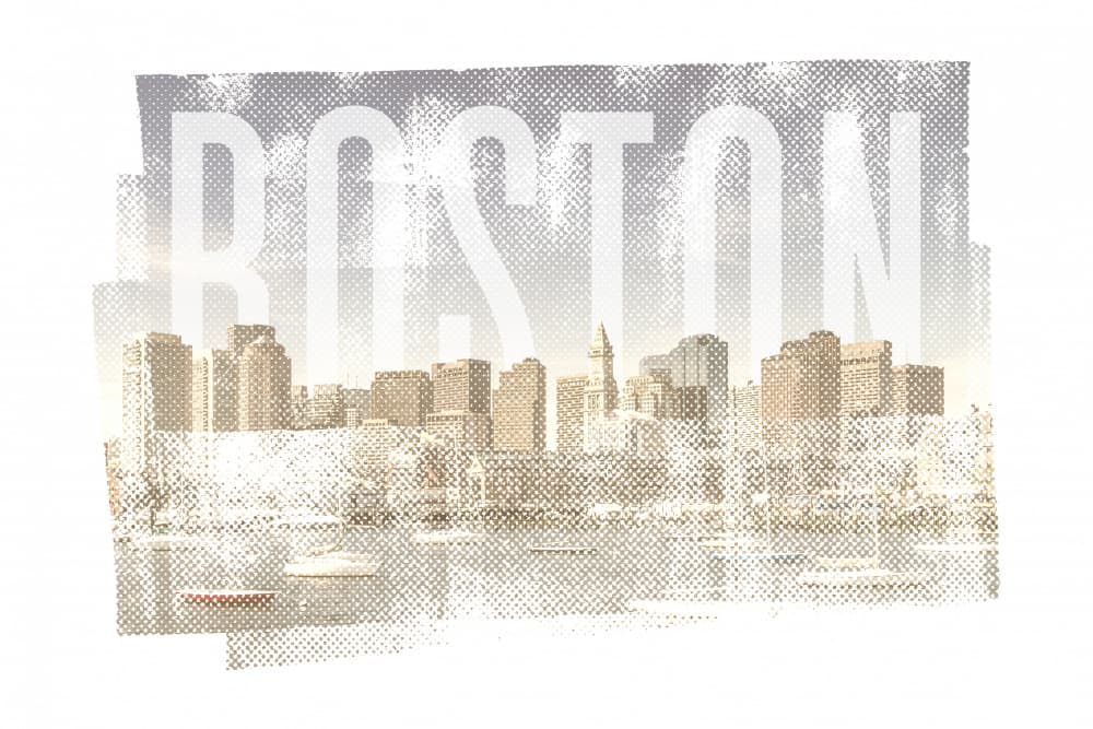 Vintage Boston City View by Melanie Viola — canvas wall art