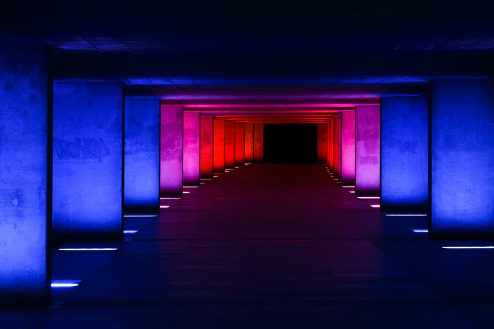 Futuristic Light Tunnel by Rolf Endermann — canvas wall art