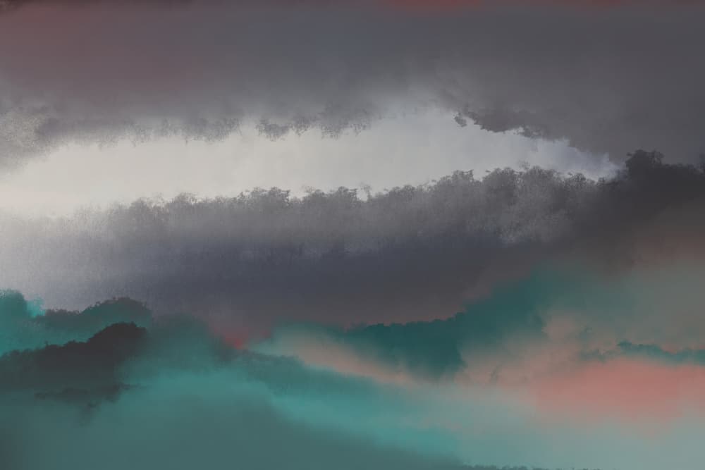 Moody Teal Cloudscape by Josie George — canvas wall art