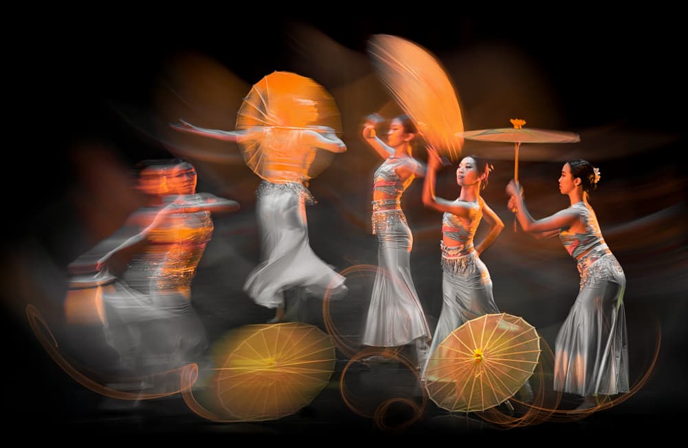 Asian Umbrella Dance by Lydia Jacobs — canvas wall art