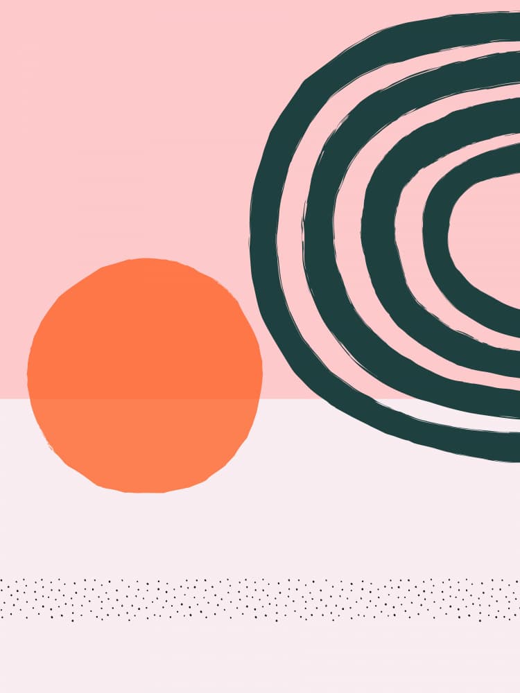 Blush Sun Curves by Aislinn Simmonds — canvas wall art