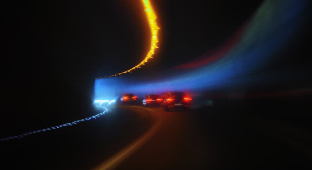 Dynamic Night Tunnel by Ariel Ariel — canvas wall art