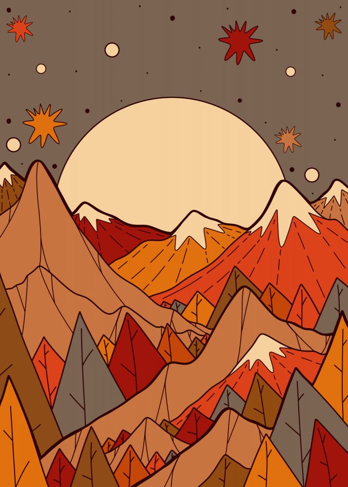 Warm Autumn Mountains by Stephen Wade — canvas wall art