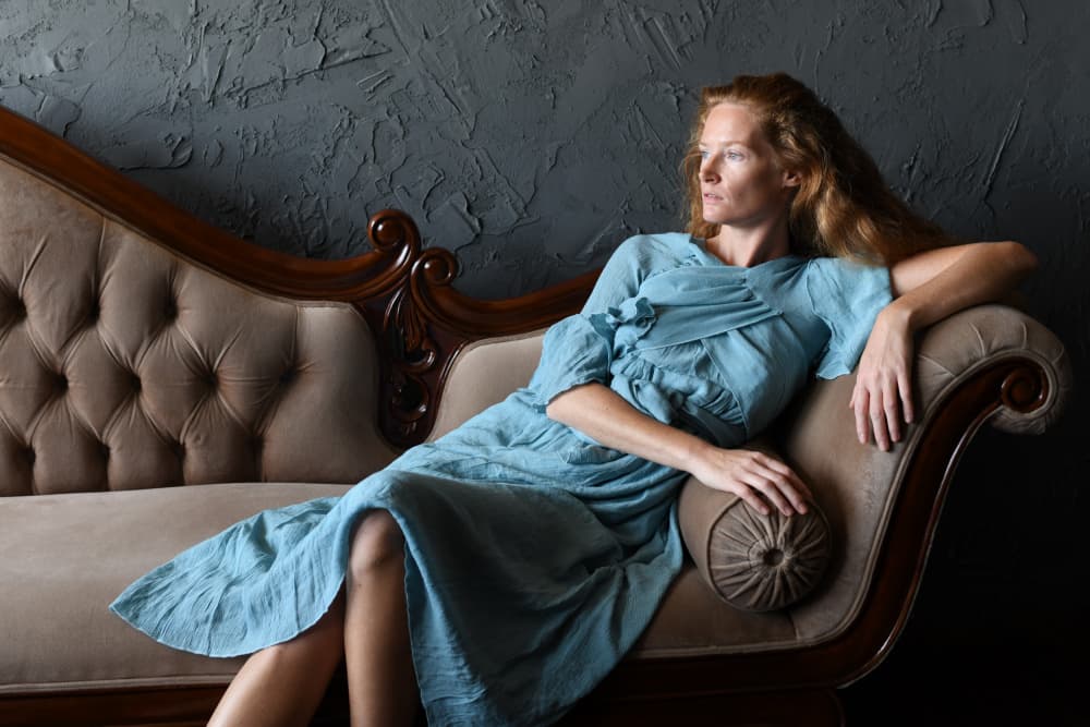 Elegant Woman Reclining by Yoram GIL — canvas wall art