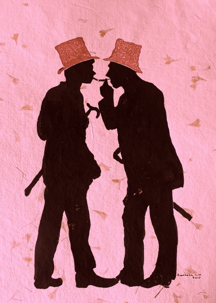 Two Dapper Gentlemen by Santhosh ch — canvas wall art