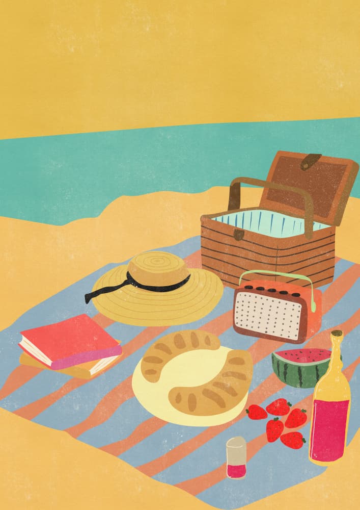 Summer Beach Picnic by Nicholas — canvas wall art