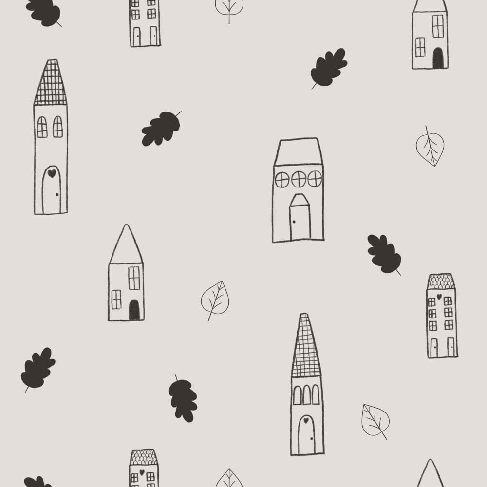 Cozy Autumn Village by Menina Lisboa — canvas wall art