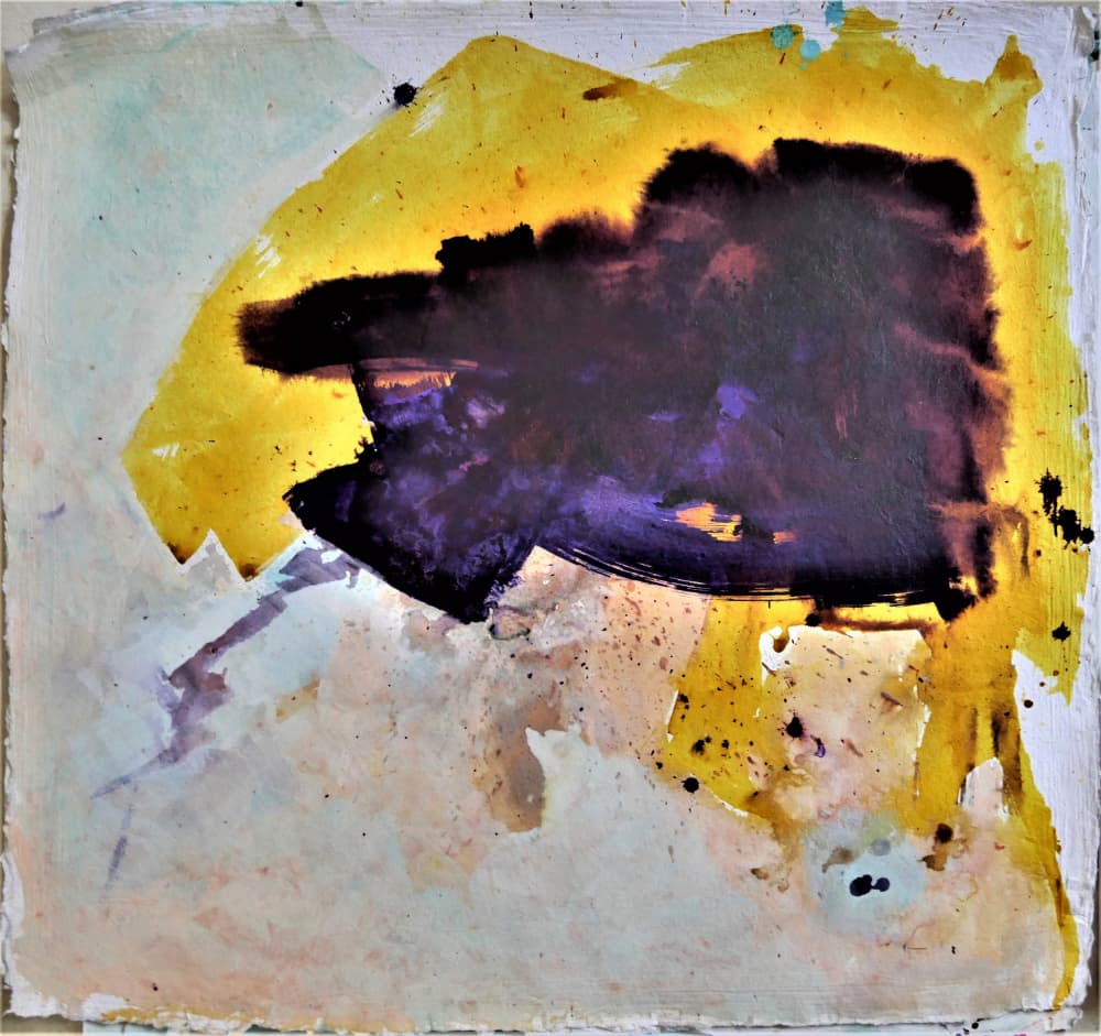 Dynamic Golden Purple Burst by Doris Schmitz — canvas wall art