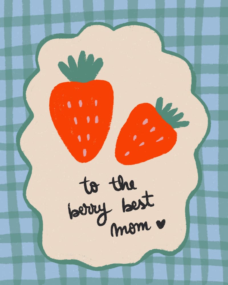 Berry Best Mom by Angela Minca — canvas wall art