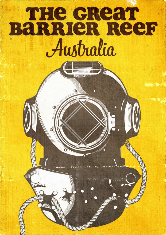 Great Barrier Reef Diver by Nicholas — canvas wall art