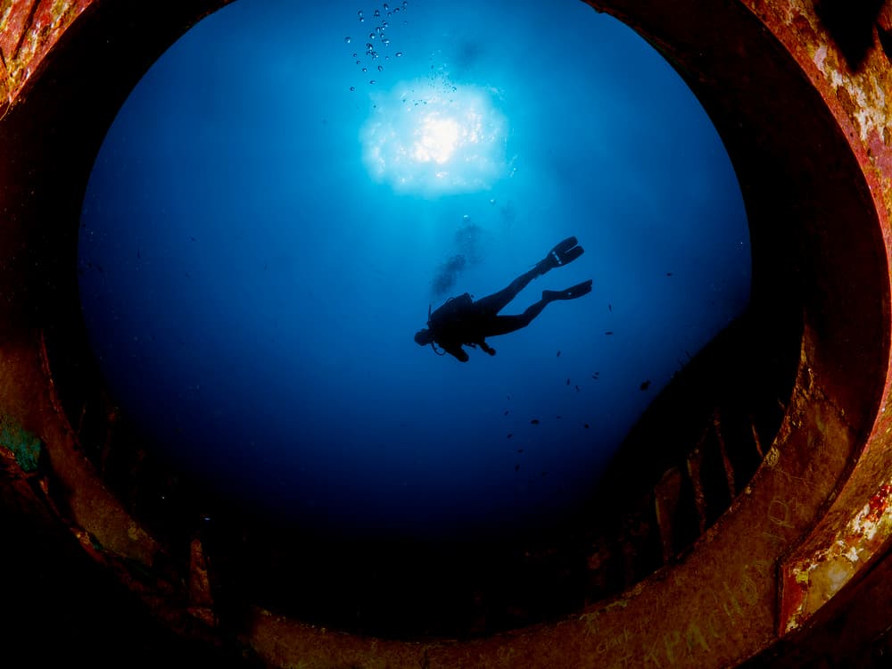 Ocean Window Diver by Ilan Ben Tov — canvas wall art
