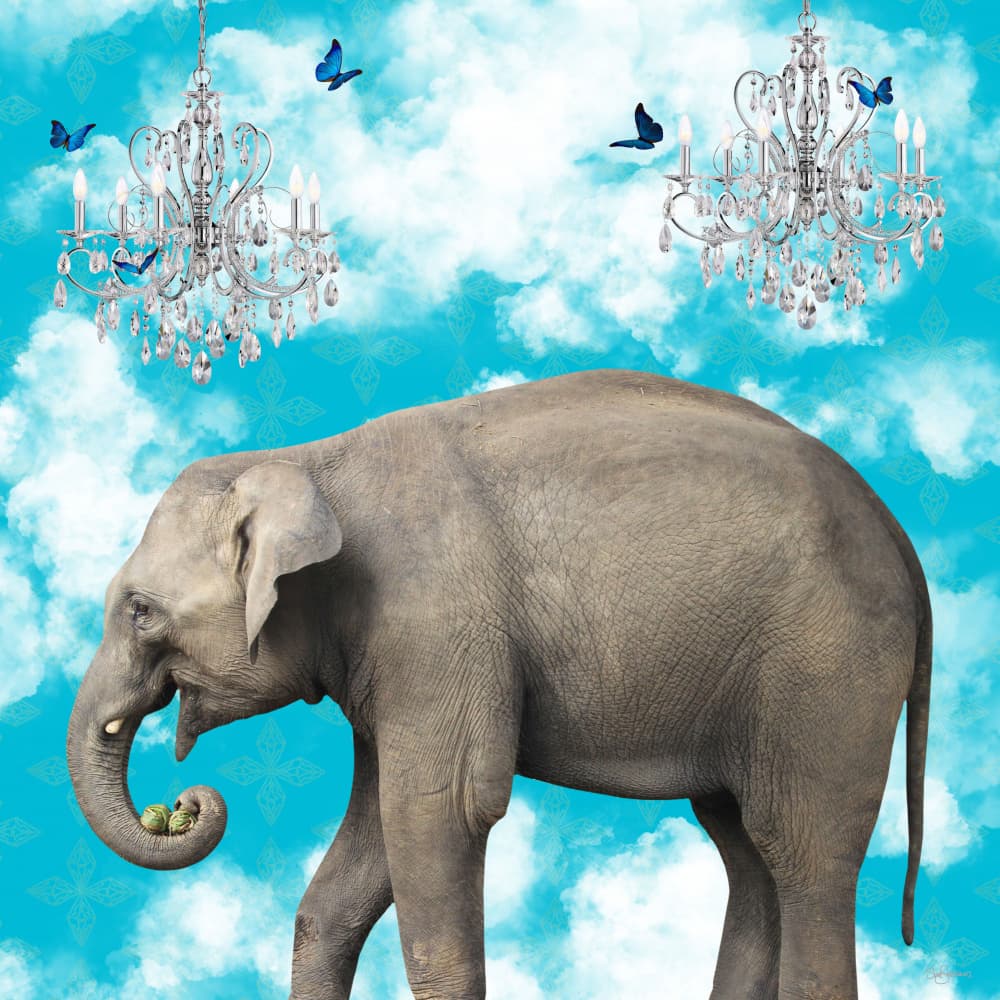 Dreamy Elephant Chandeliers by Sue Skellern — canvas wall art