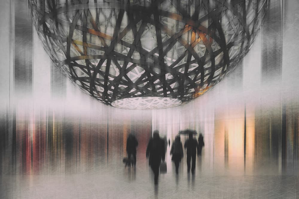 Modern City Motion by Roswitha Schleicher-Schwarz — canvas wall art