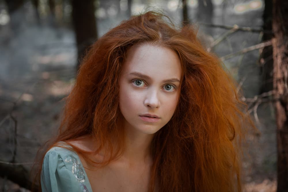 Redhead Forest Gaze by Olga Barantseva — canvas wall art