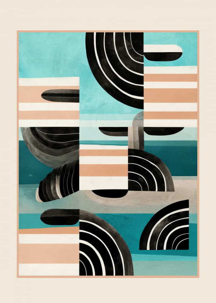Serene Geometric Seascape by Nadjaa — canvas wall art