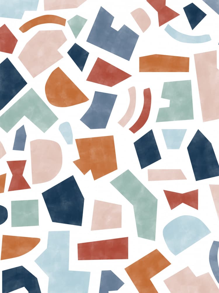 Colorful Abstract Shapes by Elena Ristova — canvas wall art