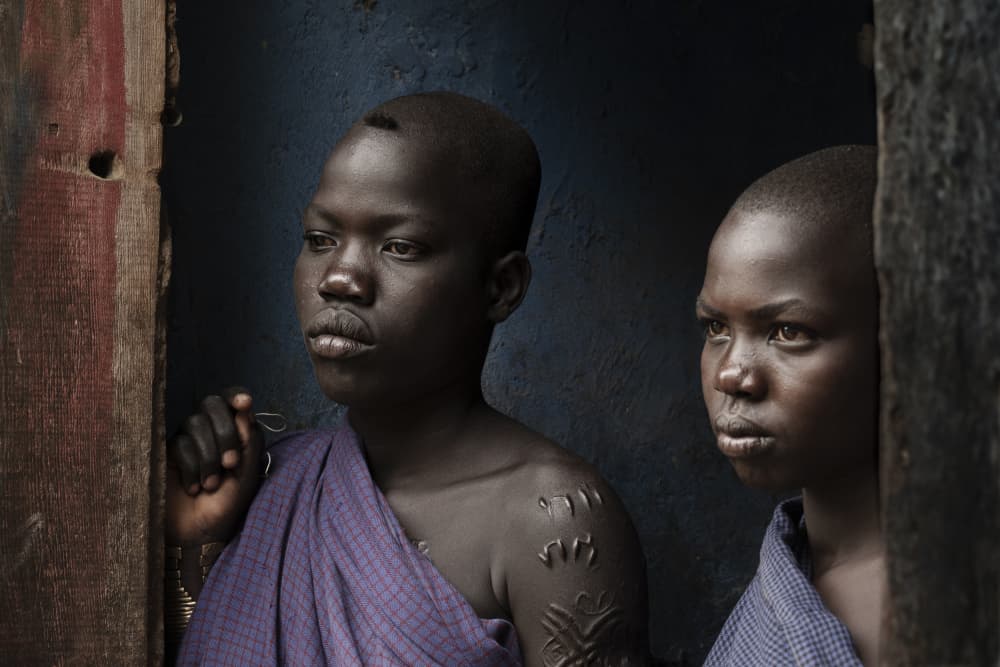 Tribal Girls Gaze by Elena Molina — canvas wall art
