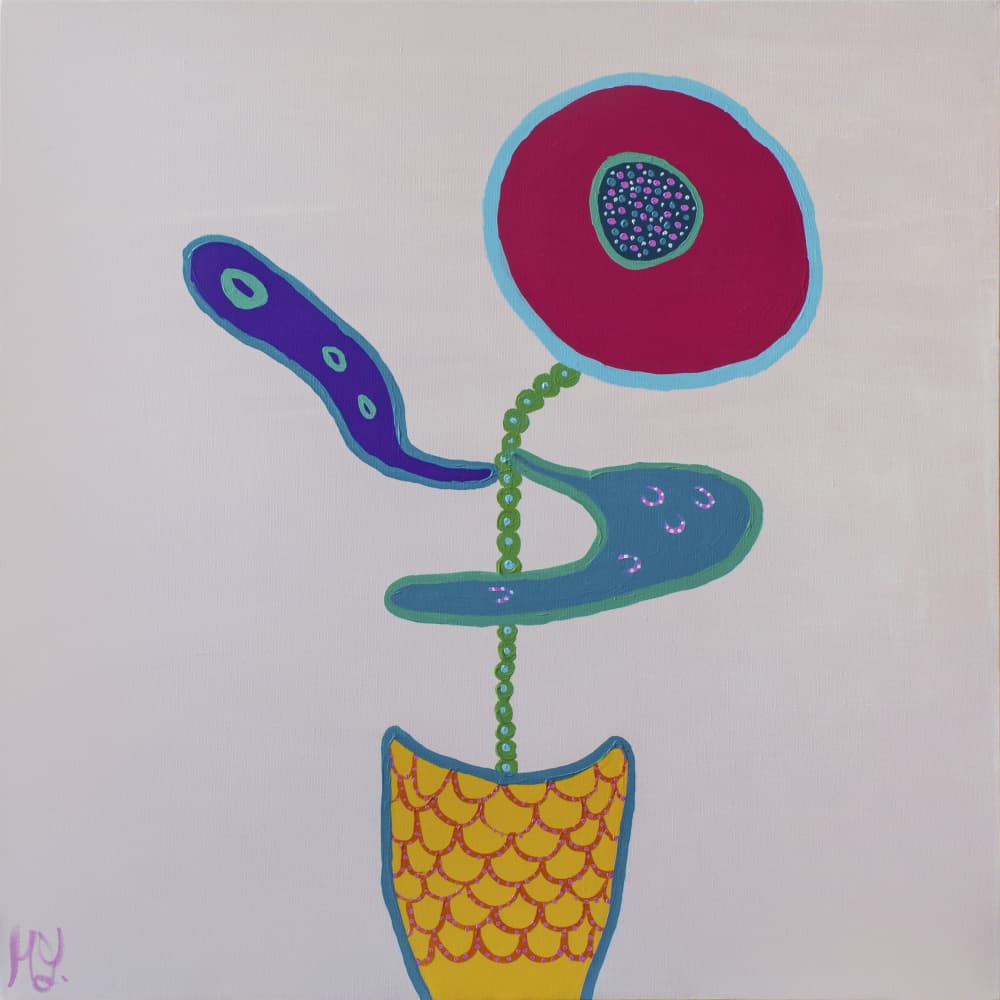 Colorful Abstract Bloom by Helen Joynson — canvas wall art