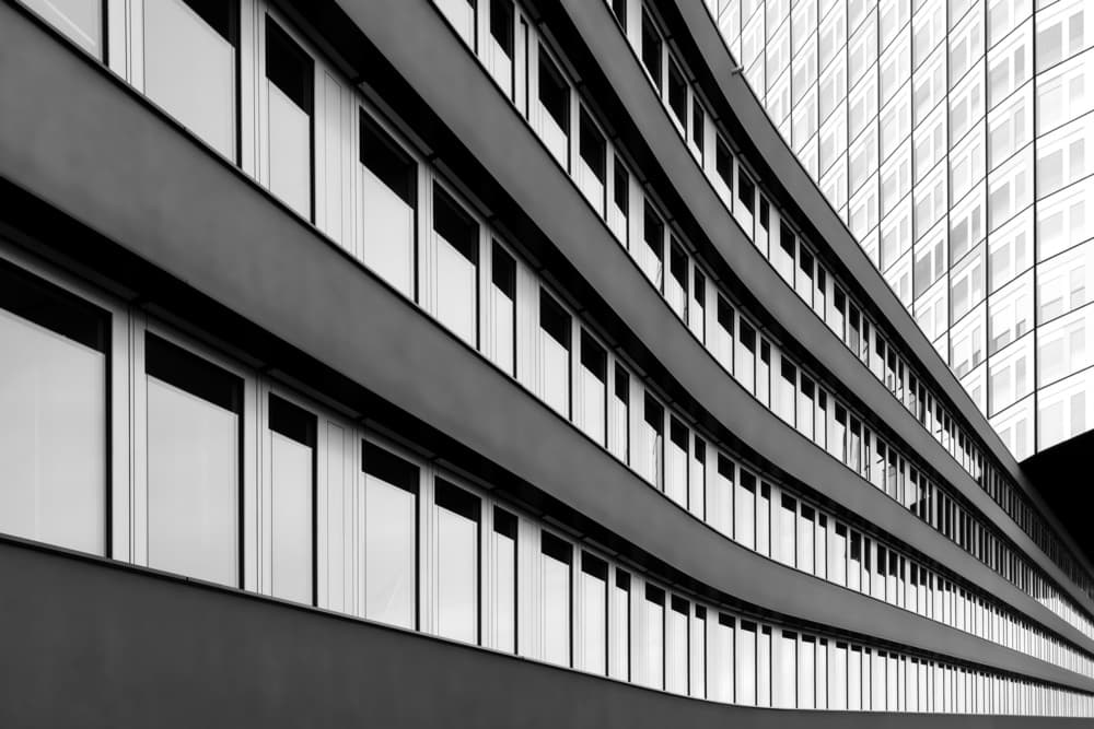Modern Architecture Curves by Roswitha Schleicher-Schwarz — canvas wall art