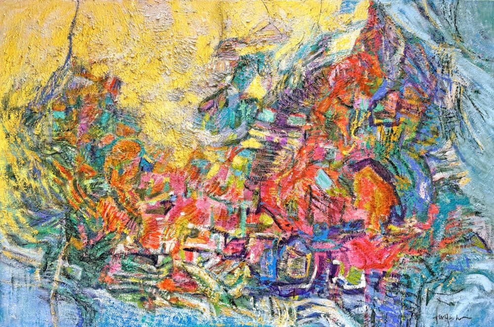 Vibrant Abstract Cityscape by Dorothy Fagan — canvas wall art