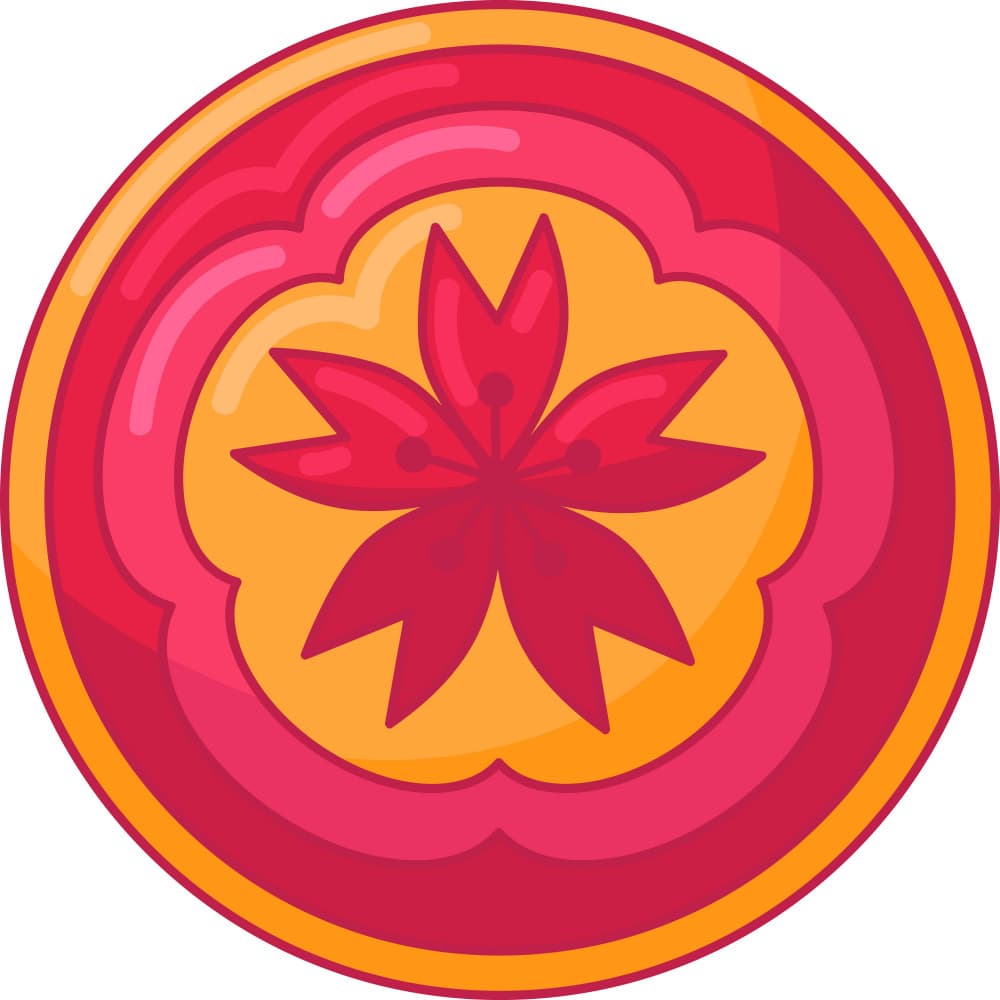 Vibrant Blossom Emblem by Marika Barsrsind β canvas wall art
