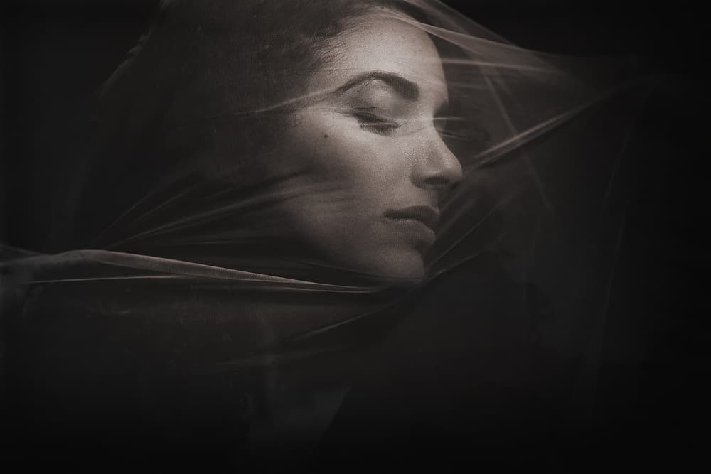 Veiled Woman Serene by Joan Gil Raga — canvas wall art